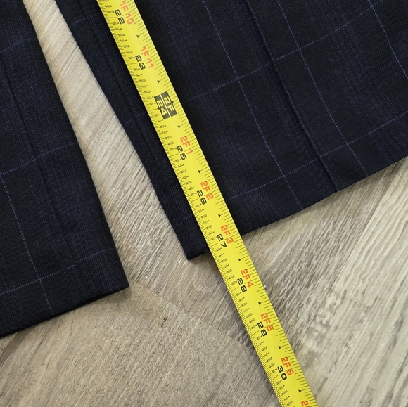 Maje Stylish Trouser Pants Women's Size  38(M) Dark Blue Plaid Straight Leg - Picture 12 of 15